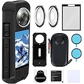 Vasgather Camera Protective Accessories Kit for Insta 360 X3 Include Silicone Protective Cover/Screen Protectors/Camera Case(with Buckle)/Front Behind Lens Guard