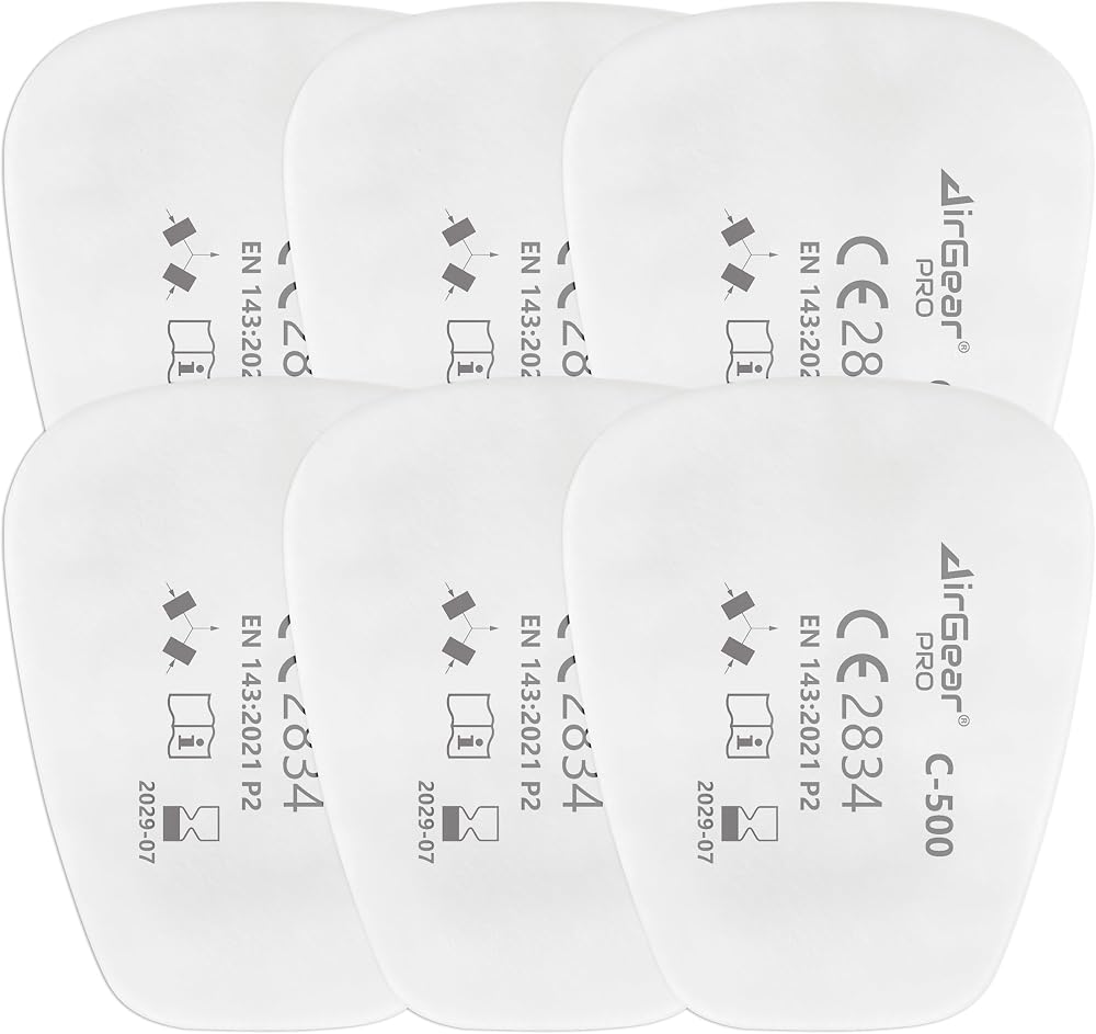 AirGearPro C-500 Filters for Reusable Respirator Mask P2 95% Dust
