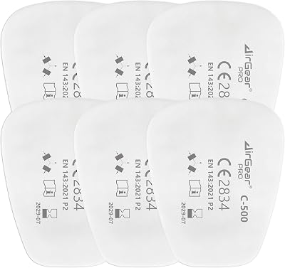 AirGearPro C-500 Filters for Reusable Respirator Mask P2 95% Dust
