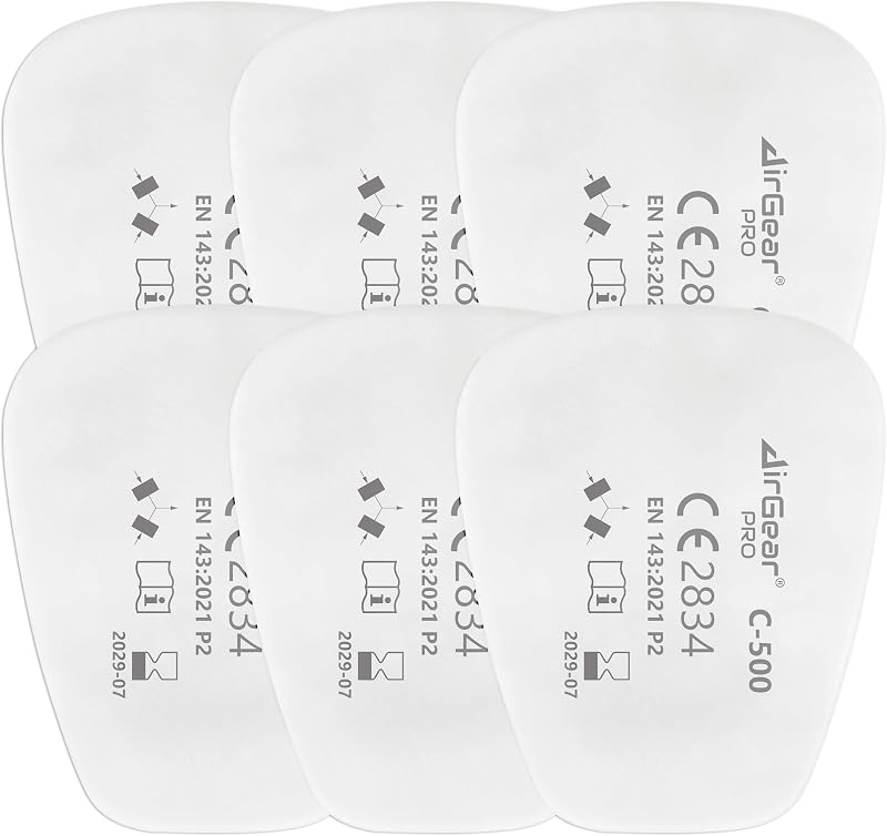 AirGearPro C-500 Filters for Reusable Respirator Mask P2 95% Dust