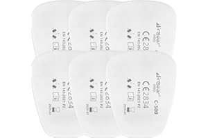 AirGearPro C-500 Filters for Reusable Respirator Mask | Anti-Dust Respirator filters Ideal for Painting, Woodworking, Construction, Sanding, Spraying, Chemicals, DIY etc