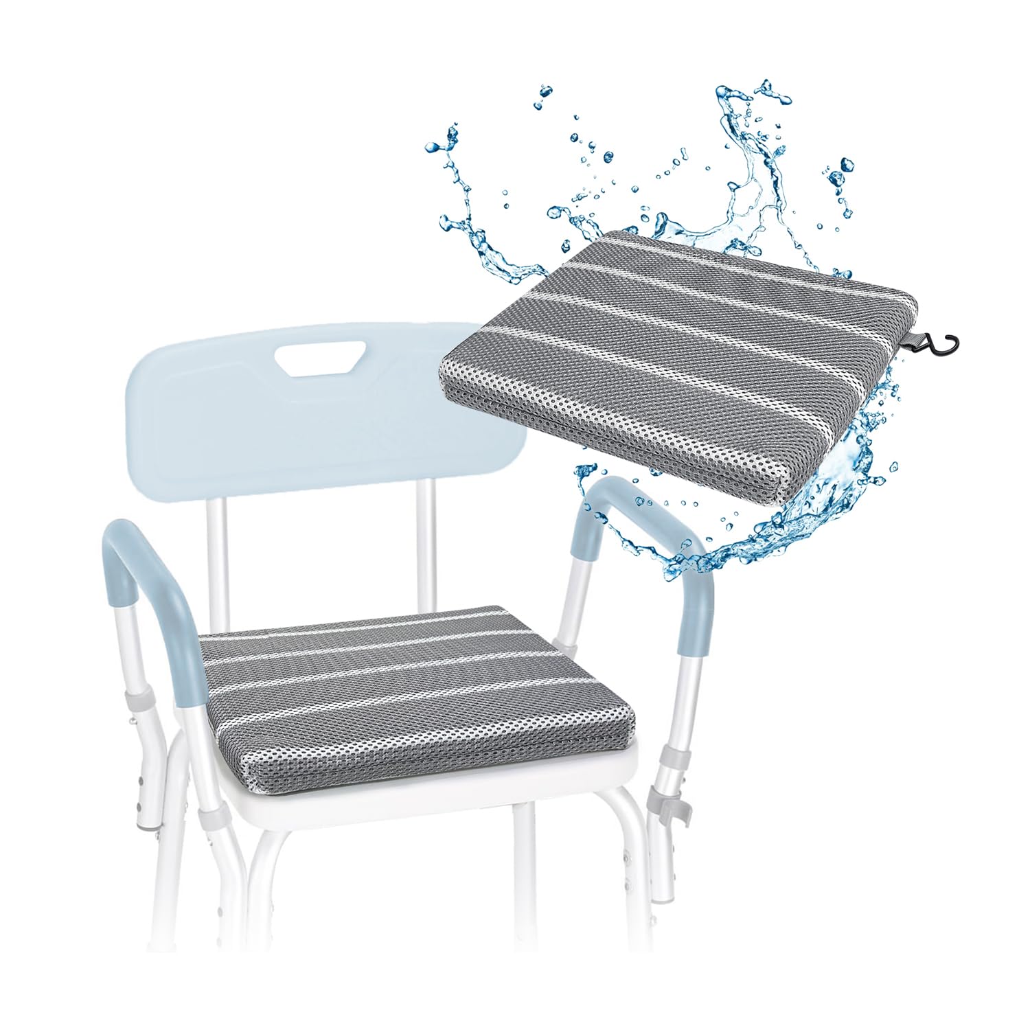 Shower Seat Cushion Bath Bench Shower Chairs for Seniors Elderly Disabled Bathtub Cushion Transfer Bench Handicap Bath Stools Padded Mat Chair Shower Pad Tub Seats Bath Pillow (Only 1 PCS Cushion)