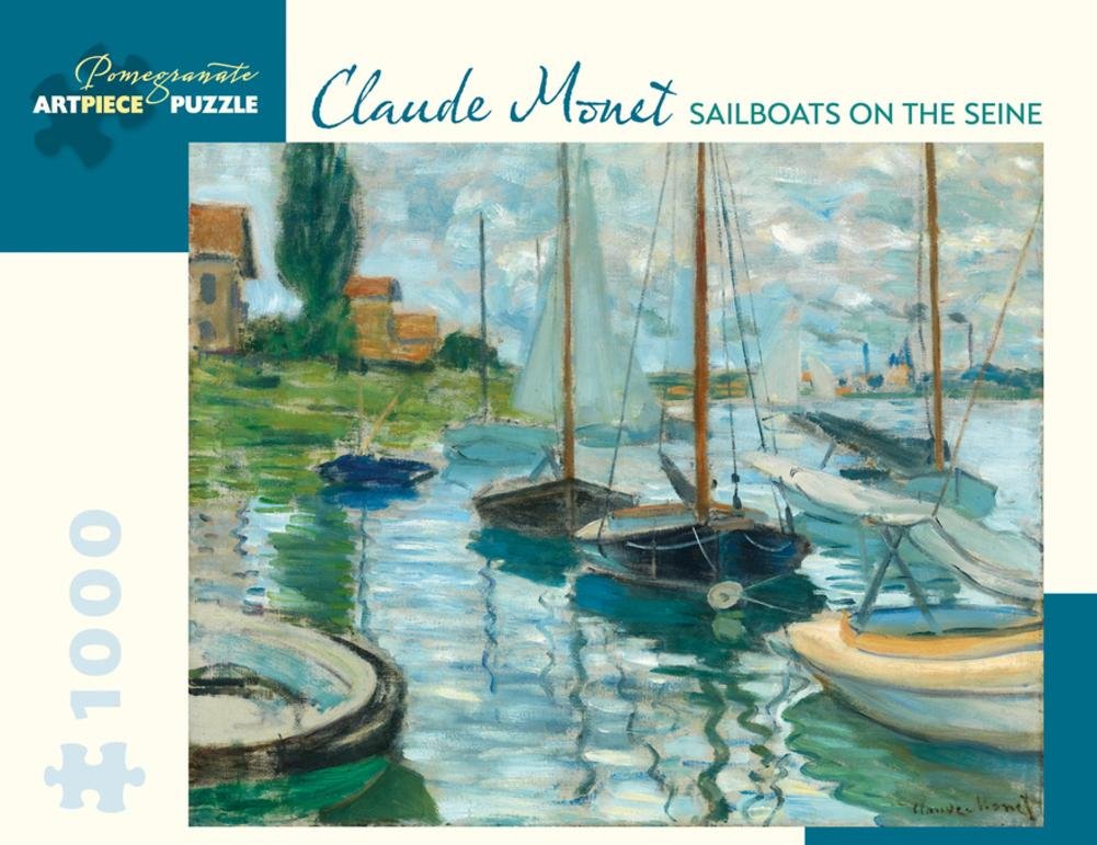 Claude Monet Sailboats On The Seine 1000 Piece Jigsaw Puzzle 25 X 20in - 