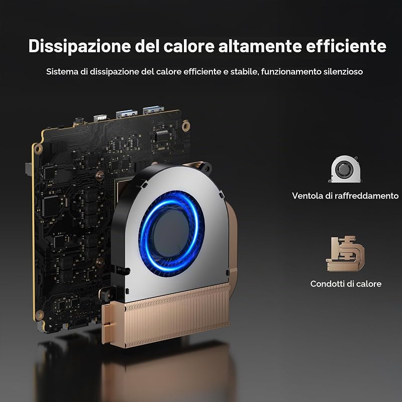 P4ultra Mini PC Ryzen 7 7730U (fino a 4,5 GHz, 8C/16T) Mini computer, DDR4 16 GB RAM, SSD M.2 PCIe NVMe da 1 TB Mini desktop, HDMI/DP/USB-C, Triplo Display 4K, Doppia LAN RJ45, WiFi 6E, BT 5.2