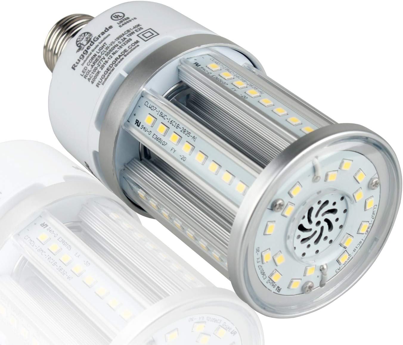 RuggedGrade 19 Watt LED Corn Light Bulb -4KV Surge Protection - 2400 Lumens- Aries Series - 4000K - Standard E26 Base