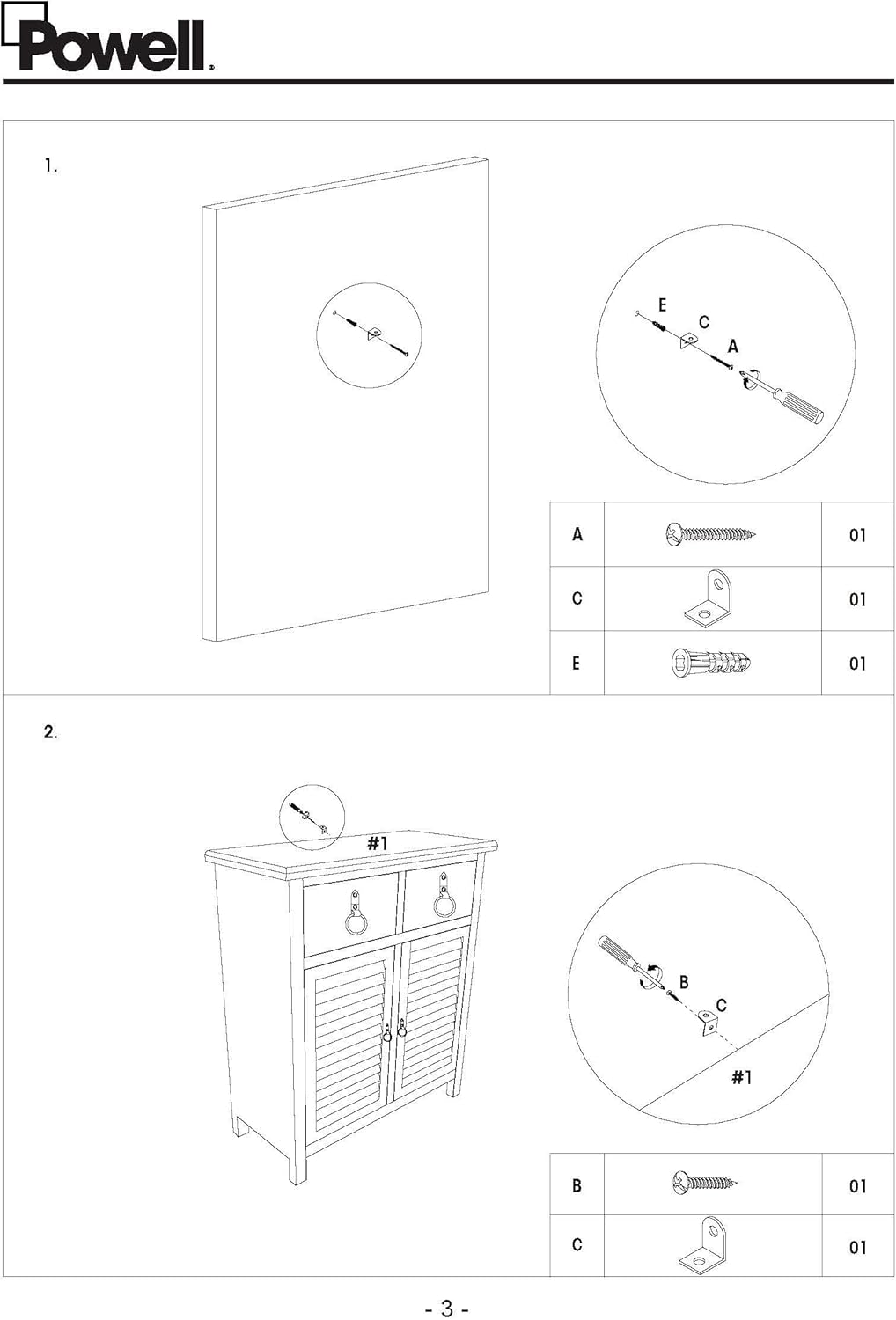Powell Furniture Calypso Console 2-Drawers/2-Doors: Home & Kitchen