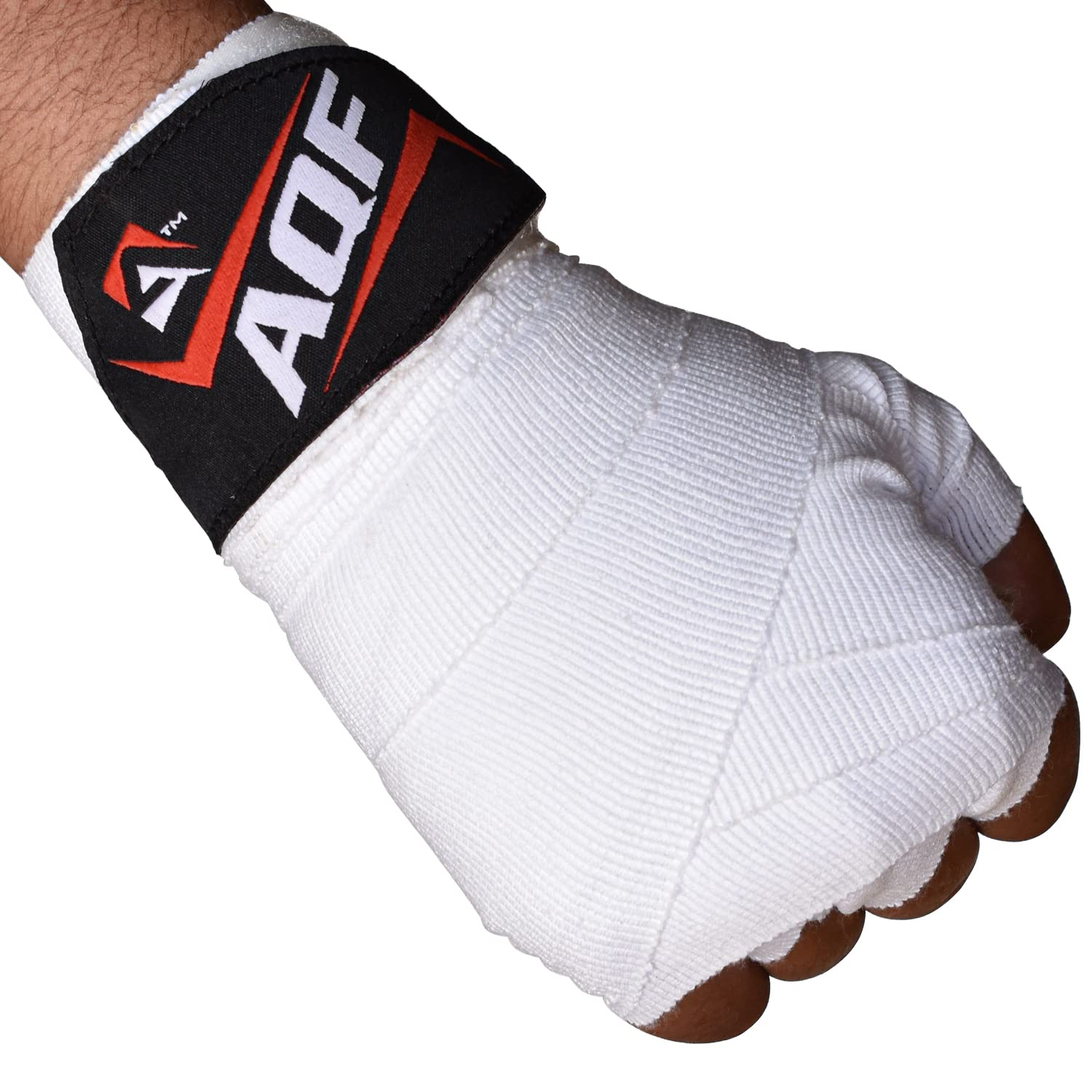 AQF Boxing Wraps Inner Gloves - 4m Elasticated Thumb Loop Punching Hand Wraps - Muay Thai Hand Training Protection Mitts for Boxing, MMA Kickboxing Martial Arts, Sports - Men & Women