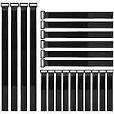 YiwerDer Reusable Fastening Cable Straps and Cable Ties Set 20 Pack(8"-12"-18"), Adjustable Multi-Purpose Hook and Loop Cord Ties to Keep Cords Organized and Tidy