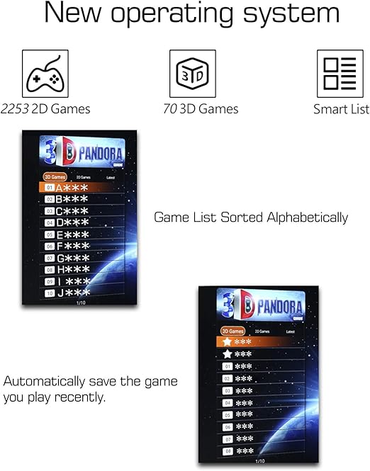 Spmywin 3d Pandoras Box Arcade Video Game Console 1080p Game System With 2260 Games Supports 3d Games Smart List Function User Add Games Function Advanced Cpu Mini Arcade Plug Play Video