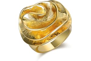 Mytys Cocktail Rings for Women Fashion 18K Gold Plated & Silver Flower Statement Ring Wedding Engagement Party Jewelry Gift