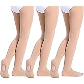 Yitoco Girls Women Dance Ballet Tights Transition Leggings Ultra Soft Convertible Tights for Students (Toddler/Kids/Adult)