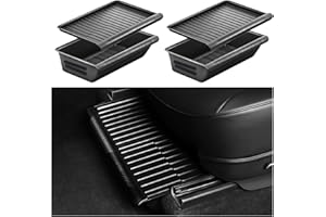 Femibon Under Seat Storage Box for Tesla Model Y 2021-2024 2PCS, Tesla Model Y Accessories 2024 TPE Waterproof Tray Front Under Seat Storage, Tesla Model Y Accessories 2021-2024（2PCS）