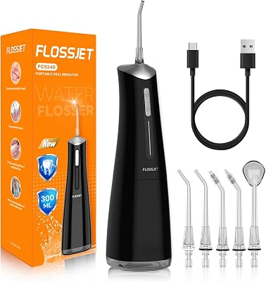 Jet Dentaire Hydropulseur,Water Flosser 4 Modes IPX7 Sans Fil