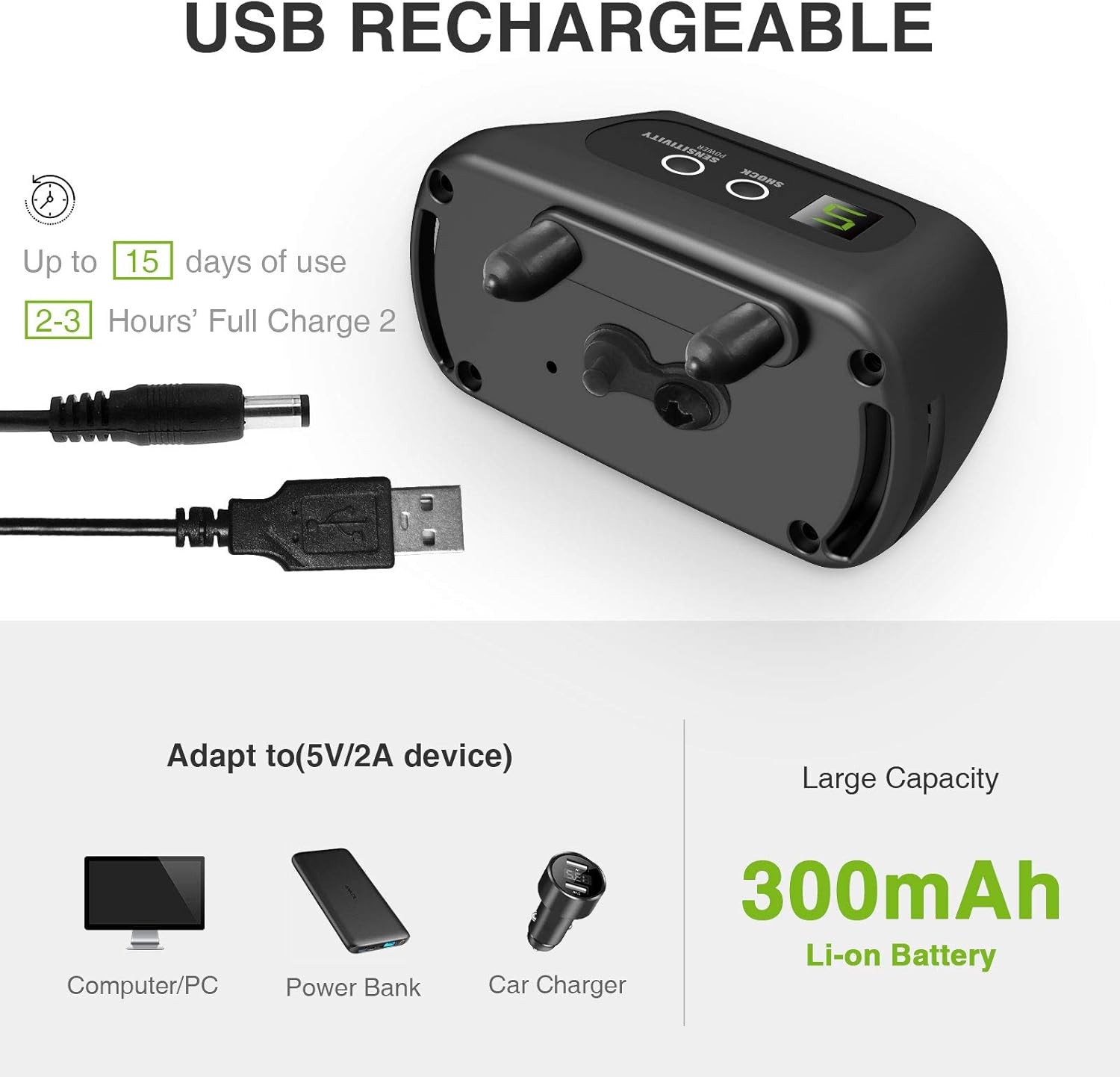 Dog Bark Collar, Rechargeable Bark Collar with Beep Vibration and Shock, Dog Bark Collar for Small Medium Large Dogs : Pet Supplies