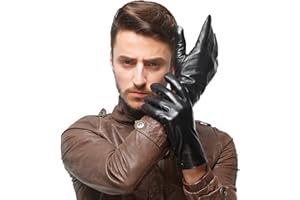 Nappaglo Men Lambskin Winter Warm Driving Leather Gloves/Pure Cashmere Lining