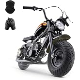 IVFJFV Mini Chopper Bike, 4-Stroke Dirt Bike Gas, Motorcycle (Black) | EPA approved, 4 Stroke Engine, No Mix Oil Require, Retro Style, Fat Tires, Max 20 MPH