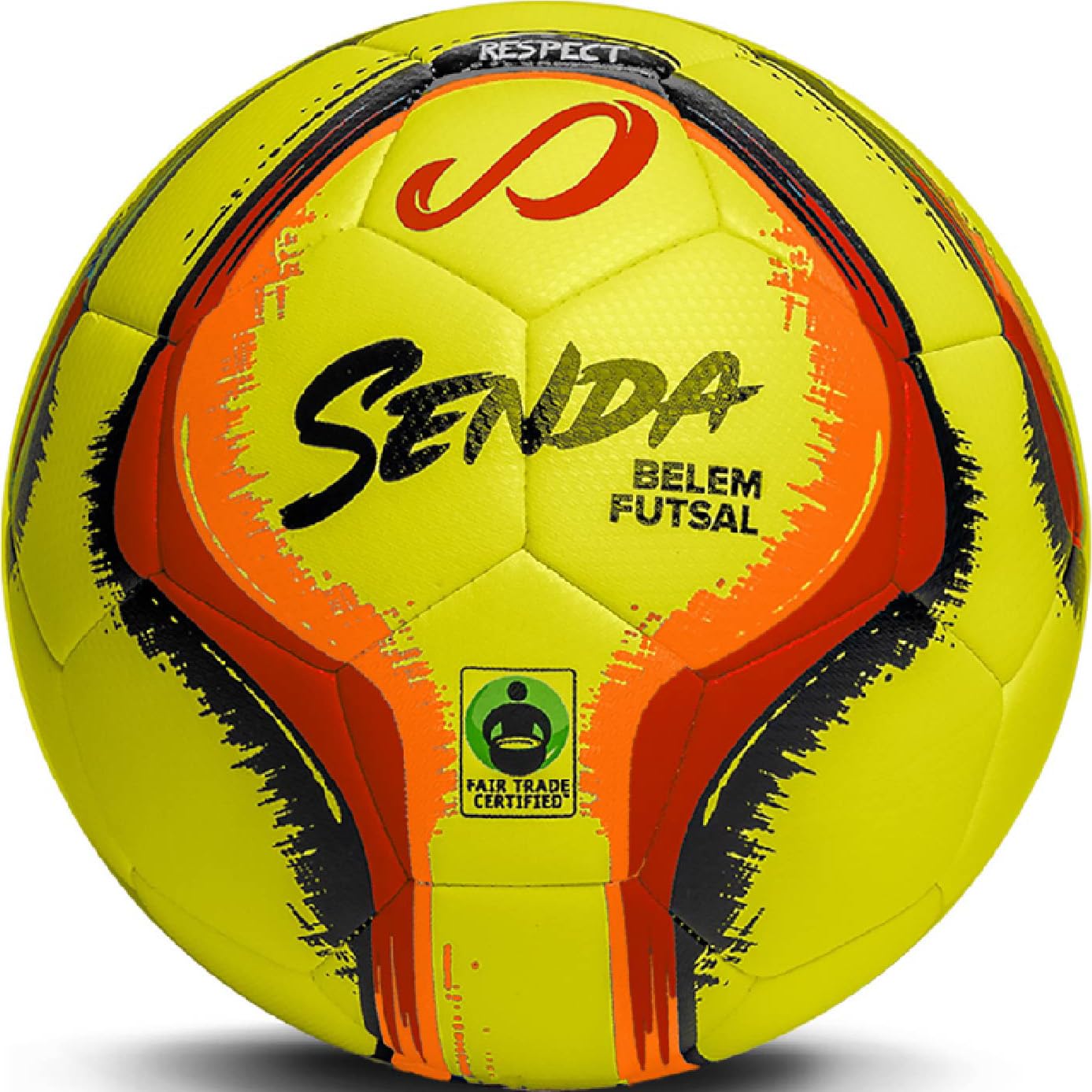 Photo 1 of *Used* Senda Belem Training Futsal Ball, Fair Trade Certified, Yellow/Red/Orange/Black, Size 3 (Ages 8-12)