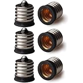 FINELED 6-Pack Intermediate E17 Base to Candle Candelabra E12 Base Light Fixture Bulb Socket Adapter Reducer (6PACK)