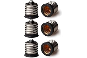 FINELED 6-Pack Intermediate E17 Base to Candle Candelabra E12 Base Light Fixture Bulb Socket Adapter Reducer (6PACK)