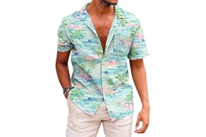 KYKU Funky Hawaiian Shirt for Men Palm Beach Shirts Tropical Vacation Shirts