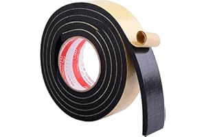 16.4FT Hat Tape Size Reducer Foam Reducing Tape, Foam Insulation Tape Adhesive, Weather Stripping for Doors, Windows, Soundpr