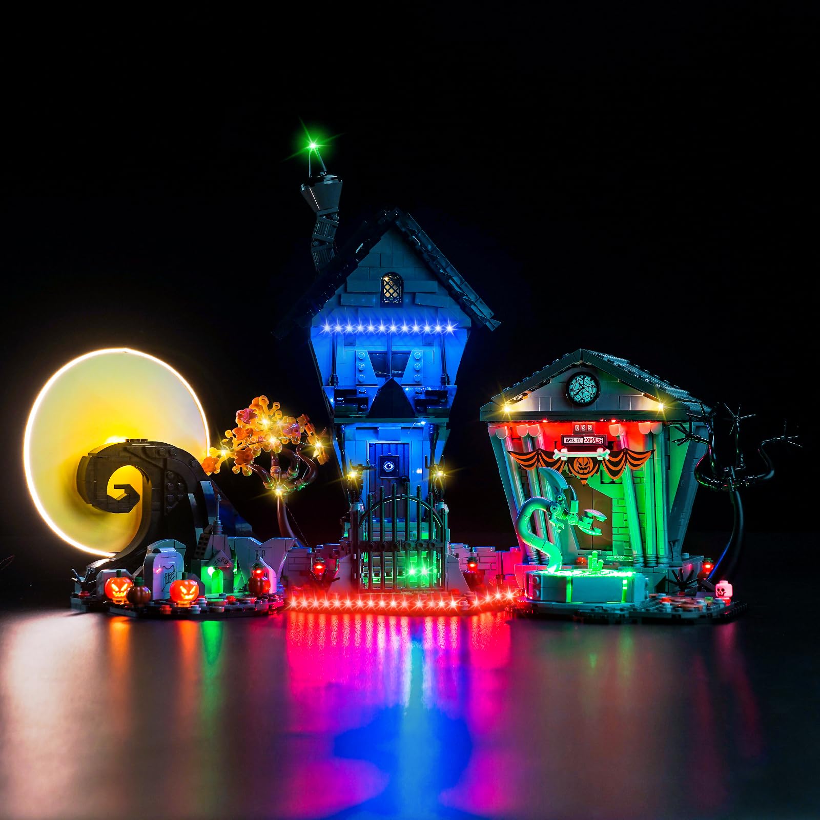 Photo 1 of **JUST THE LIGHTS FOR THE LEGO SET** LocoLee Light Compatible with Lego Tim Burton's The Nightmare Before Christmas 21351, Lighting Set Accessories Compatible with Lego Halloween 21351, No Models Only Light (Upgraded Version)