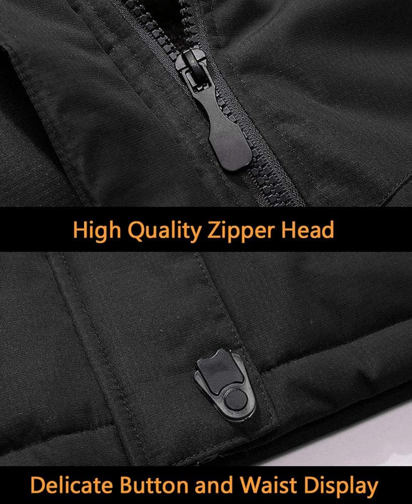 BIYLACLESEN Men's Winter Coats Windproof Parka Fleece Lined Ski Snowboard Jacket Windbreaker: Clothing