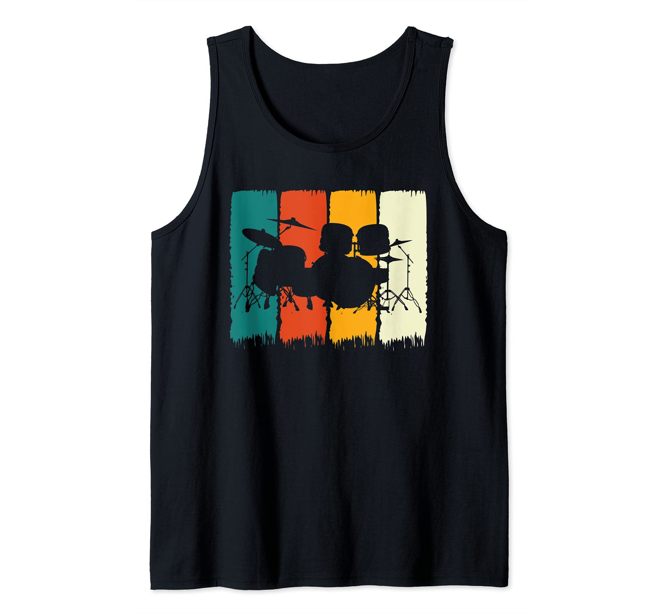 Music Drummer Percussion Musician Drums Player Retro Drums Tank Top