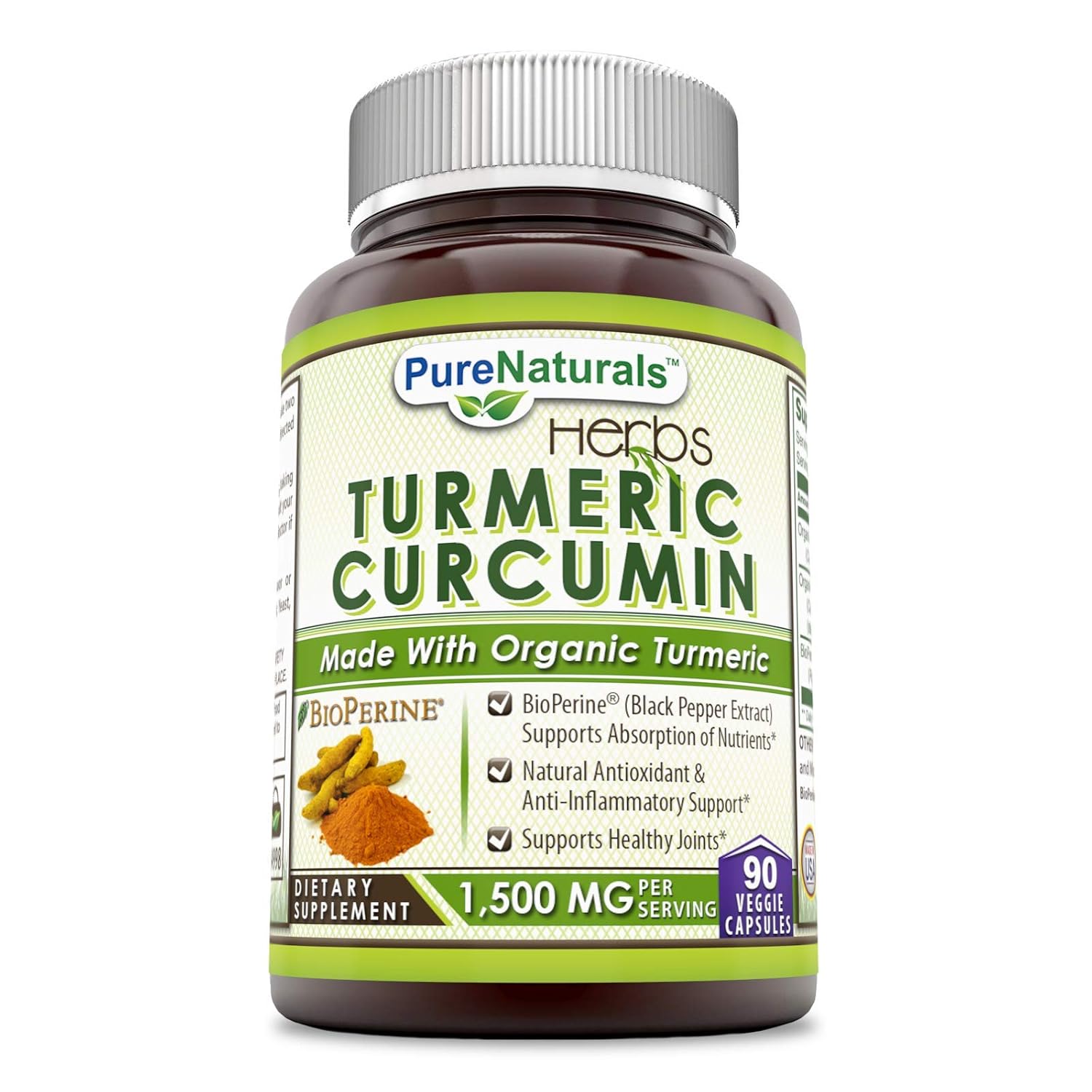 Pure Naturals Turmeric Curcumin with BioPerine, 1500 Mg Per
