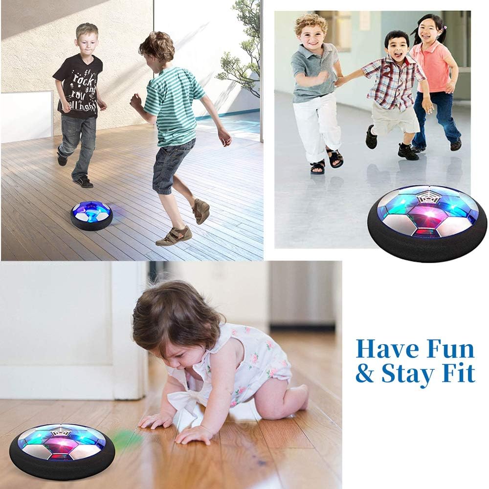 WenToyce Hover Soccer Ball, Kids Toys Air Soccer Rechargeable Indoor Soccer Toys for Boys-Girls-Toddler Floating Football with Light and Foam Bumper: Toys & Games