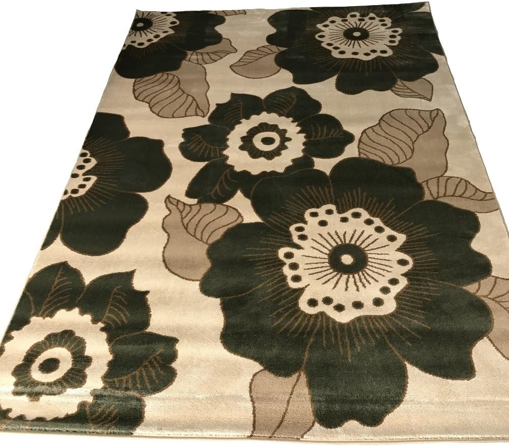 Flair Rugs Sincerity Modern Blossom Rug, Green, 120 x 170 Cm Amazon.co