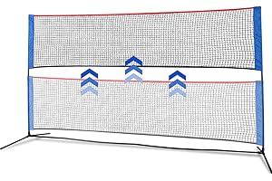 OKAYES Tennis Net Portable Adjustable Height Tennis Net Badminton Net Set Competition Pickleball Easy to Setup