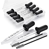 Herain Eye Dropper 8 Pcs, 1mL Glass Liquids Pipette Dropper Tool with Measurement-Bent &amp; Straight Tips, for Essential Oils Crafts Ear Lab Measuring Transferring Liquids