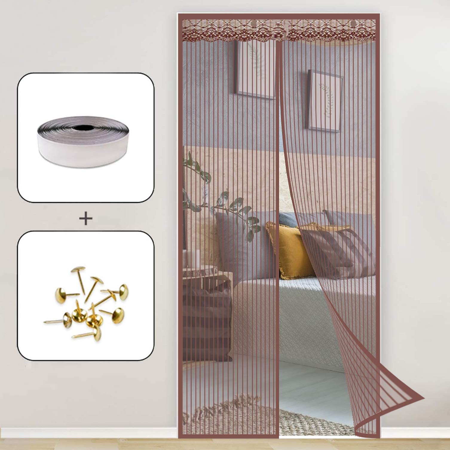 GOUER Magnetic Fly Screen Door, 110x230cm Keeps