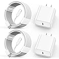 iPhone 16 15 Charger Fast Charging,2Pack 10FT Extra Long USB C to C Fast Charging Cord Woven Cable 20W USB C Charger Block for iPhone 16 Pro Max/16 Plus/iPhone 15/15 Pro Max/iPad Pro/Air/Mini/AirPods