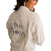Embroidered Bride Denim Jacket, Bride Jean Jacket, Future Mrs Jacket, Custom Personalized Pearl Denim Jacket, Wedding Gift