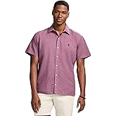 Izod Mens Luxury Classics Short Sleeve Solid Button Down Shirt