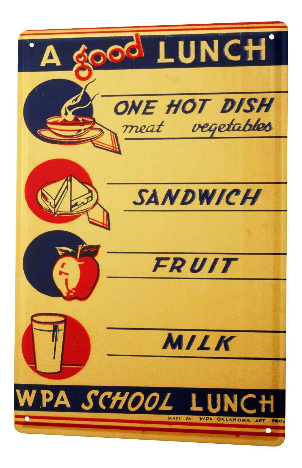 Amazon Com Tin Sign Nostalgic Fun Decoration School Lunch Metal