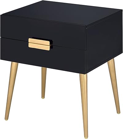 Amazon Com Acme Furniture 84495 Denvor End Table Black Gold Furniture Decor