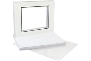 Golden State Art, Pack of 10, Double Picture Mats 11x14 with White Core Bevel Cut for 8x10 Pictures + Backing + Bags, Ivory T