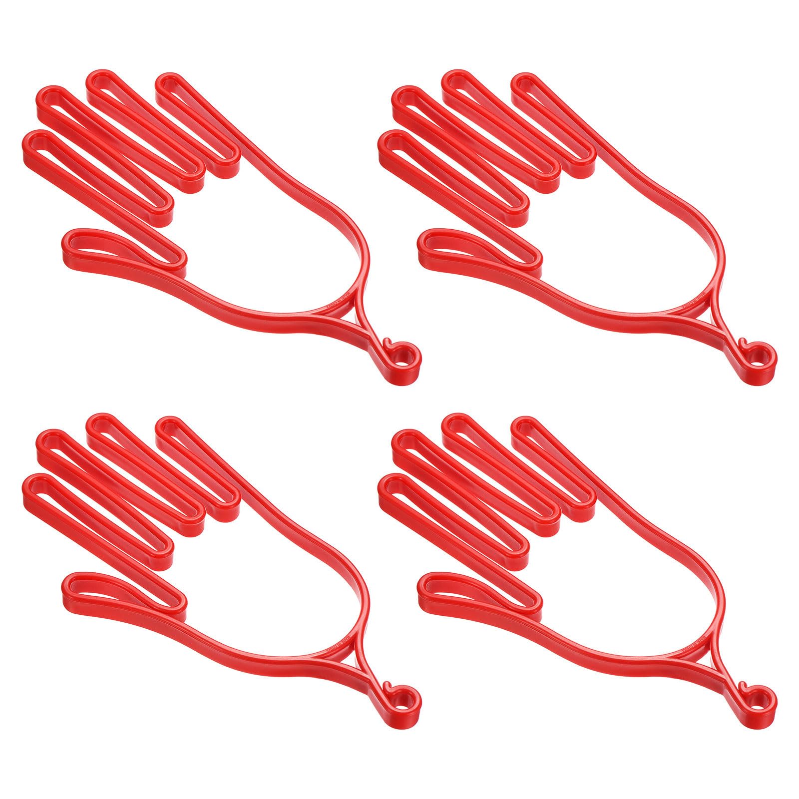 M METERXITY 4 Pack Golf Gloves Stretcher - Plastic Golf Gloves Holder Right and Left Hand, Light & Durable, Apply to Sports Gloves Maintenance (Red)