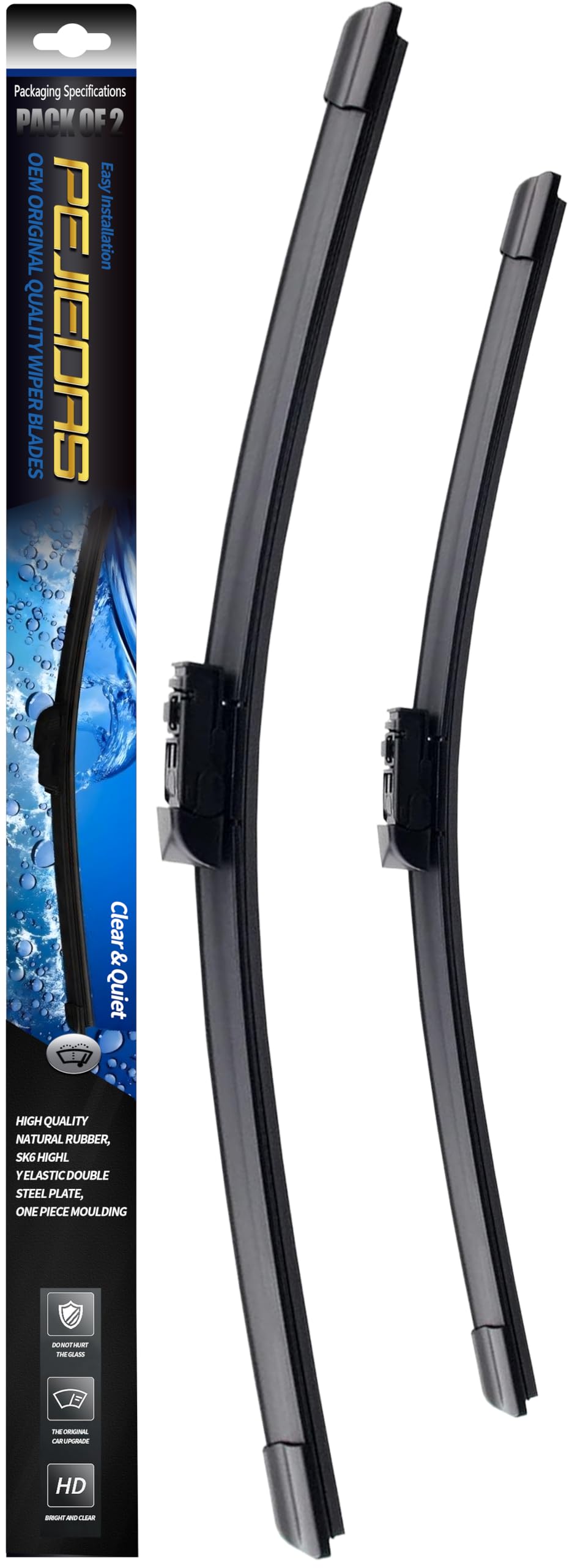 Photo 1 of 2 x OEM Quality Wiper Blades for 2016-2021 Lexus RX350/2016-2022 RX450h, OE Genuine Style (26" + 20" Front Wiper Blades)