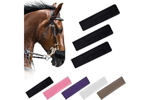 ChengFu Fleece Horse Halter Cover, Horse Halter Noseband Cover, Halter Fleece Covers for Horses Bridle Nose Band Padded Repla