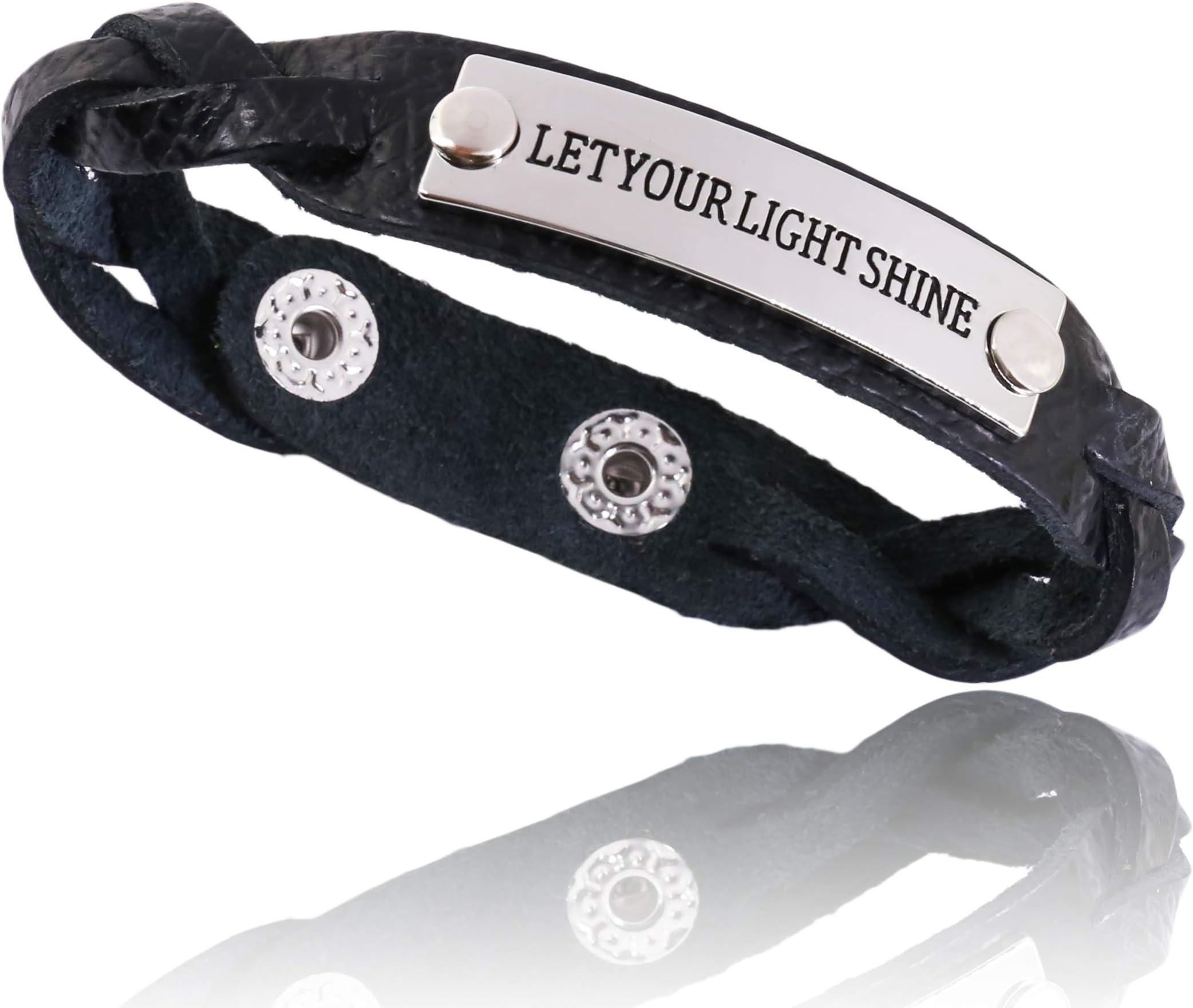 YOYONY Men's/Women's Inspirational Message Braided Leather Bracelets/Bangles for Sports.