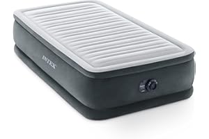 INTEX Dura-Beam 67765ED Matelas gonflable en peluche confortable pour lit jumeau – Pompe électrique intégrée – Hauteur du lit