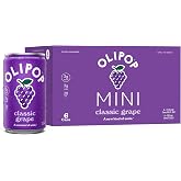 OLIPOP MINIs 3g Fiber Prebiotic Soda, Classic Grape, 7.5 fl oz, 6 Pack | Shelf Stable Prebiotic Soda, 3g Fiber, 3g Sugar, Digestive Health Support, Prebiotics &amp; Botanicals, Gluten Free, Non GMO
