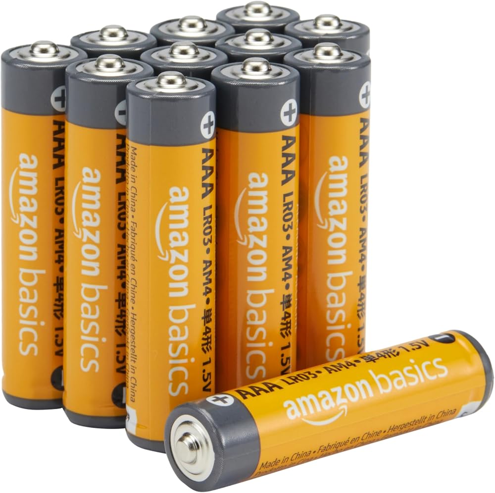Amazon Basics 12-Pack AAA Alkaline Batteries 1.5V 10-Year Shelf Life
