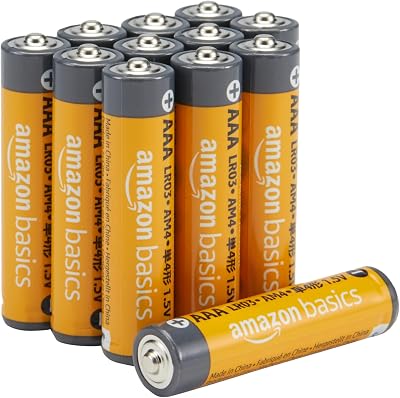 Amazon Basics 12-Pack AAA Alkaline Batteries 1.5V 10-Year Shelf Life