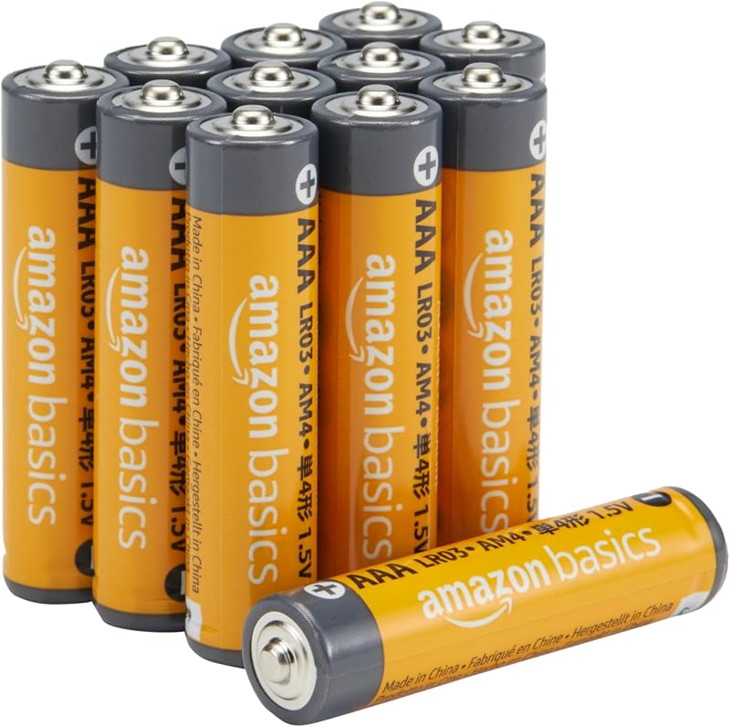 Amazon Basics 12-Pack AAA Alkaline Batteries 1.5V 10-Year Shelf Life