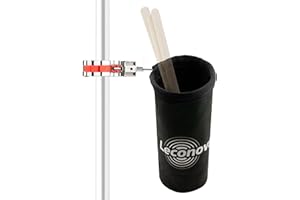 Leconova Drum Stick Holder Bag, Drumstick Storage Pouch for Electronic & Acoustic Kits Mallet/Rod for Drum Kit Practice and Performance Adjustable Angle Protects Drum Rack from Scratches